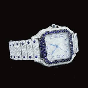 Reloj Unisex de Lujo de Acero Inoxidable ETA con Diamantes Moissanite VVS, Gemas de Rubí, Manecillas Analógicas, Esfera de Cristal, Movimiento Mecánico - Product Image 4