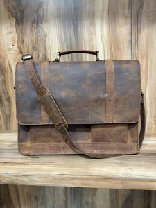Maletín de Cuero Genuino Vintage para Hombre |   Bolso bandolera para portátil de cuero hecho a mano |   Maletín de Negocios para Oficina |   Logotipo Personalizado OEM OD - Product Image 1