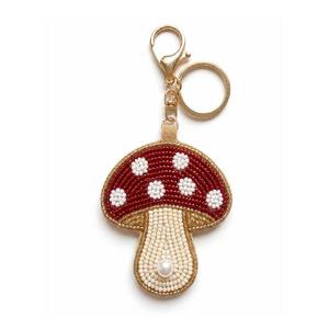 Porte-clés Champignon Perlé Rouge et Blanc, Breloque de Sac, Accessoire pour Clés ou Sac à Main, Cadeau - Product Image 1