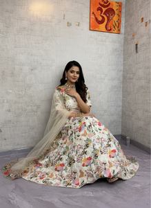 Lehenga de Seda Premium con Falda de 4 Metros, Elegante para Bodas, Fiestas y Eventos Étnicos para Mujeres - Product Image 5