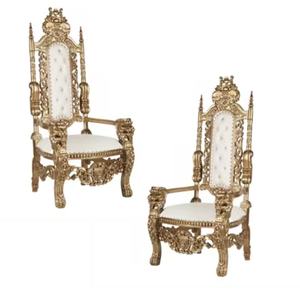 Wooden Throne <b>Chairs</b> Luxury Antique Design King Throne <b>Chair</b> <b>Highback</b> for Wedding Event and Living Room Use - Product Image 4