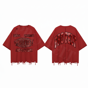 Solid Plain Oversized Distressed T-Shirt Men Hip Hop Breathable Vintage Style Streetwear Casual Summer Drop Shoulder Raw Hem - Product Image 6