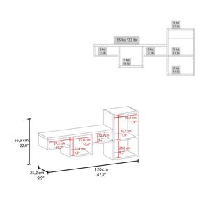 Wallshe 47 \ "ampio scaffale cubo modulare 7 livelli mensola a muro bianco per soggiorno camera da letto casa ufficio - Product Image 3