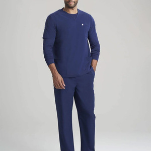 Custom Unisex Knitted Scrub <b>Tops</b> Medical Uniform Shirts Hospital Nursing Apparel OEM Pakistan Export Manufacturer Supply - Product Image 5