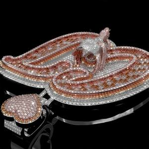 Pendentifs et breloques personnalisés pour homme, style hip-hop, entièrement sertis de moissanite VVS, en argent 925, avec nom ou lettre - Product Image 5