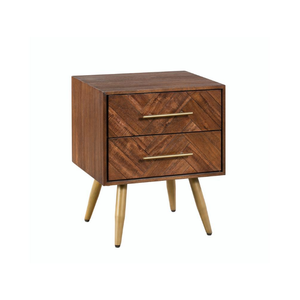 Table de chevet 2 tiroirs en bois massif de la collection BERGEN – Fournisseur Vietnamien – Excellent prix pour mobilier de chambre - Product Image 1