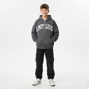 Chaqueta con Capucha de Algodón Suave para Niños, Sudadera de Forro Polar Cómoda, Ropa Casual de Moda para el Día a Día - Product Image 3