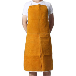 Designer Cowhide Split Leather Welding Aprons Work Safety Workwear Abrasion Resistant Flame Retardant Industrial Safety Apron - Product Image 1