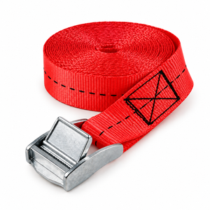 Sangle d'arrimage à boucle à came 25 mm, 250 kg, en polyester avec crochet en S pour la fixation de cargaison de véhicule, fournisseur en gros - Product Image 1