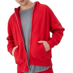 Sweat-shirts pour hommes en coton 100% de haute qualité avec impression de logo personnalisé, rouge avec fermeture éclair, broderie personnalisée, motif en polaire, hiver, taille 6XL - Product Image 3