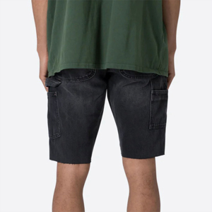 Shorts en jean tissé pour hommes, taille mi-haute élastique, en coton, coupe ample, décontractés, pour l'été, la maison, l'extérieur et le quotidien - Product Image 3