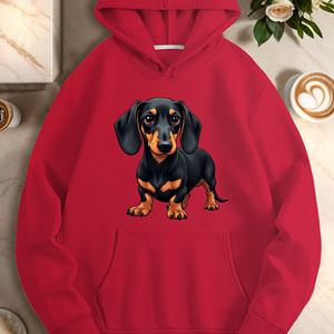 Sudaderas casuales de mujer con ilustración de Dachshund realista - Product Image 1