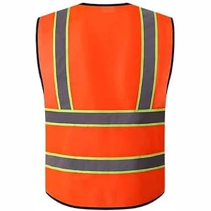 Chaleco de Seguridad Reflectante Naranja Transpirable Personalizado 2026 para Hombre, Cuello en V, Cierre de Cremallera, Ropa de Trabajo Informal para Primavera 2026 - Product Image 2