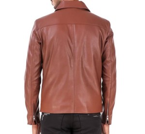 100% Genuine Leather Streetwear Jacket Breathable & Quick Dry <b>Sherpa</b> <b>Lined</b> Winter Men's - Product Image 2