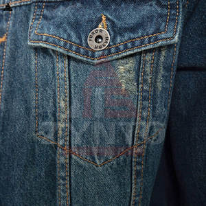 Precio al por mayor Chaquetas de mezclilla personalizadas con logo en azul y negro, chaqueta de mezclilla de algodón con forro de piel, ropa de calle para hombre - Product Image 3