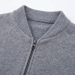 Cardigan en laine gris pour homme, col rond, manches longues, couleur unie, tricot anti-boulochage, vêtement d'hiver - Product Image 4