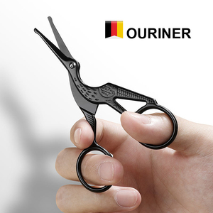 Tijeras Profesionales Negras de 115 mm para Recortar el Vello de la Nariz, Tijeras de Acero Inoxidable para Cortar el Vello Facial, Herramienta de Aseo para Salón, Puntas Redondeadas - Product Image 2
