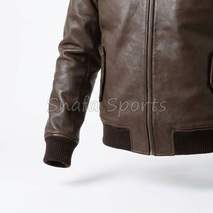 Nouvelles vestes en cuir de couleur unie pour hommes, col montant, style motard, avec détails diamantés - Product Image 4