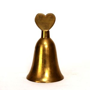 Cloche en aluminium de Noël de qualité supérieure, motif cœur avec texture d'arbre, la plus vendue - Product Image 1