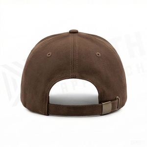 Gorra de Béisbol Marrón de 6 Paneles, Ajustable, Unisex, de Sarga de Algodón, Color Sólido, Estilo Casual - Product Image 2