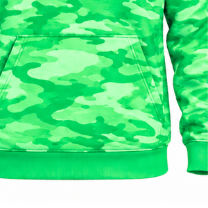 Sudadera con Capucha Verde Camuflaje para Hombre, Manga Larga, Estilo Casual Urbano, Bolsillo Canguro, Capucha con Cordón Ajustable, Ropa Personalizable - Product Image 6