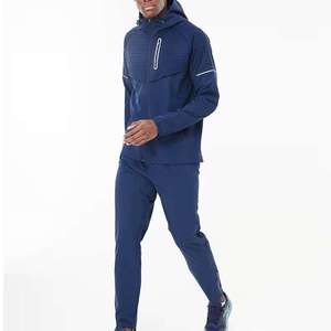 Survêtement de haute qualité en nylon coupe-vent avec bande réfléchissante pour hommes, taille plus, ensemble 2 pièces - Product Image 6