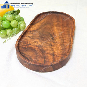 Assiette en bois naturel multi-formes, résistante à la chaleur, écologique, fabriquée au Vietnam, pour la cuisine - Product Image 2