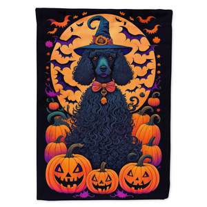 Witchy Halloween Garden <b>Flag</b> for Patio Artwork Black Standard Poodle Decorative Multicolor Yard Banner for Mailbox Flower Beds - Product Image 1