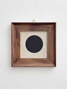 Walnut Wood <b>Frame</b> with Round Canvas Mat Window / Handmade <b>Square</b> Picture <b>Frame</b> / Wall & Shelf Decor / Minimalist Home Decor - Product Image 4