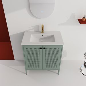 30-Inch Freestanding <b>Bathroom</b> <b>Vanity</b> with Ceramic Sink Premium Single <b>Vanity</b> for Small <b>Bathrooms</b> - Product Image 4