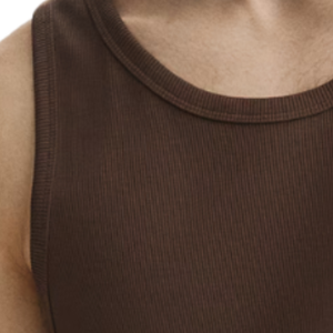 Camiseta sin mangas ajustada de canalé elástica, chaleco básico informal para entrenamiento, tela suave y transpirable, fabricante OEM ODM personalizado - Product Image 6