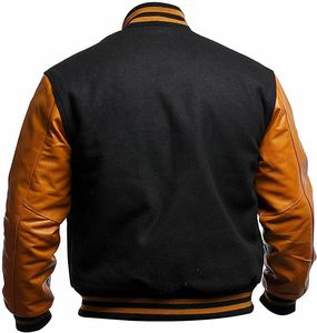 Nouvelle arrivée : veste en laine pour homme avec manches en cuir véritable, style Letterman, universitaire, sportive, baseball, varsity - Product Image 2