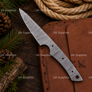 Lame de couteau Drop Point en acier Damas forgée à la main, épaisseur 0,6 mm, pour la chasse et le camping, bord droit, équipement de plein air DIY, vente en gros - Product Image 3