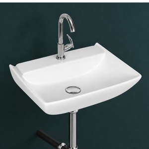 Lavabo de Pared Rectangular Plano con Grifo Cromado de un Solo Orificio, Escurridor Minimalista, Acabado Pulido, Capacidad de 12L, para Lavado de Manos, Uso en Hoteles - Product Image 2