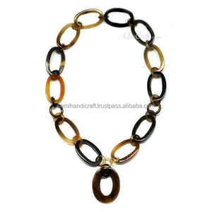 Collar de cuerno de moda indio hecho a mano de la mejor calidad para damas y niñas, Joyería exclusiva con símbolo cristiano, promoción táctil Natural - Product Image 3