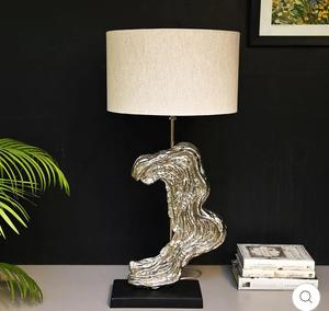 <b>Silver</b> Horse Head Table <b>Lamp</b> with Beige Shade for Home Decoration Durable Design - Product Image 2