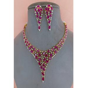 Juego de Collar y Aretes de Latón con Circonitas Brillantes y Baño de Oro de Primera Calidad para Mujer, Regalo para Bodas, Compromisos y Fiestas - Product Image 1