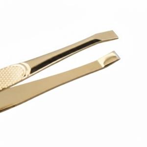 Pince à cils en acier inoxydable doré de haute qualité, pince à cils professionnelle à marque privée pour cils volumineux et classiques - Product Image 2