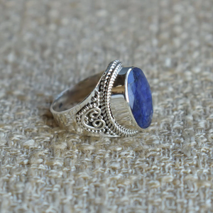 Blue Sapphire <b>Ring</b> <b>925</b> Sterling <b>Silver</b> Natural Gemstone Handmade <b>Ring</b> For Her - Product Image 5