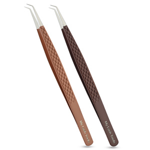 Juego de Pinzas para Extensión de Pestañas, Punta Curva, Precisión, Aislamiento, Acero Inoxidable, Antimagnético, Antiestático, 10 mm, Herramientas de Salón de Belleza - Product Image 1