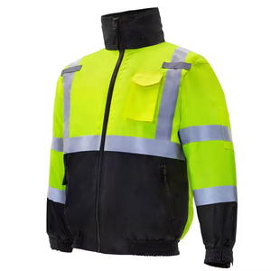 Veste de travail haute visibilité réfléchissante pour hommes, vêtements de sécurité en polyester, vêtements industriels d'hiver, uniforme chaud - Product Image 1