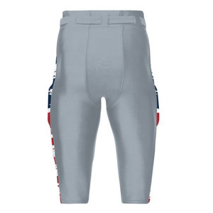 Ensemble de maillots de football américain personnalisés, sublimés, col en V, manches courtes, motif drapeau blanc, bleu, rouge, pour hommes adultes, 100% polyester - Product Image 3