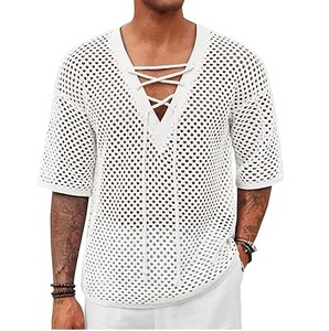 Man Transparent Sheer Mesh <b>Tee</b> Tops Quick Dry Blouse See Through Drop Shoulder Breathable <b>White</b> T-Shirts Summer Wear Mesh Shirts - Product Image 6