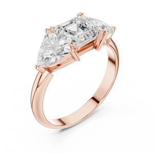 Diseño único con engaste de puntas, diamantes de laboratorio con corte Asscher y Trillion, joyería fina OEM para mujer, certificado GRA, joyería para mujer. - Product Image 5