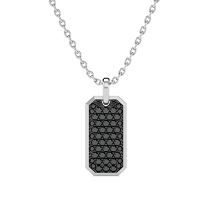 Colgante de Perro de Acero Inoxidable con Incrustaciones de Diamantes de Imitación Negros, Chapado en Rodio, Amuleto Clásico para Collar Unisex - Product Image 1