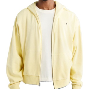 Sudadera con Capucha para Hombre, Gruesa, 350 g/m², con Logotipo Personalizado, Lisa, con Cierre, Color Sólido, Estilo Urbano, Algodón Suave, Informal, de Felpa, de Alta Calidad - Product Image 1