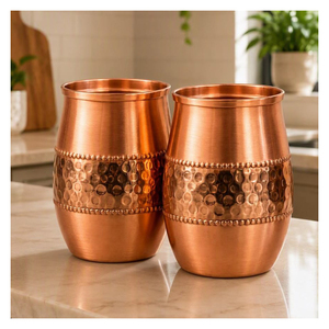Gobelet en cuivre pur à 100 %, poli, écologique, verre à eau en métal ayurvédique pour la maison, l'hôtel et le restaurant - Product Image 6