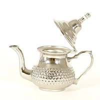 Geleneksel fas demlik gümüş detaylandırma ile el işi BiyadinaStore 'ın 16.5X16.5X10cm Piriform şekli su ısıtıcısı