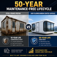 Maison Capsule Spatiale Extrêmement Durable, Villa Mobile de Luxe Toutes Saisons, Résistante au Vent et aux Tremblements de Terre pour Projets Mondiaux