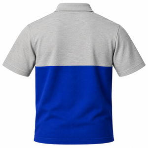 Camisa polo de color gris y azul real para hombre de Phi Beta Sigma, con escudo bordado, manga corta, informal, para fraternidad universitaria. - Product Image 4